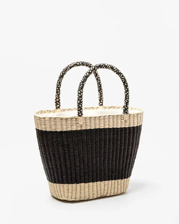 bolso negro natural de toquilla de URURI para blackfriday 